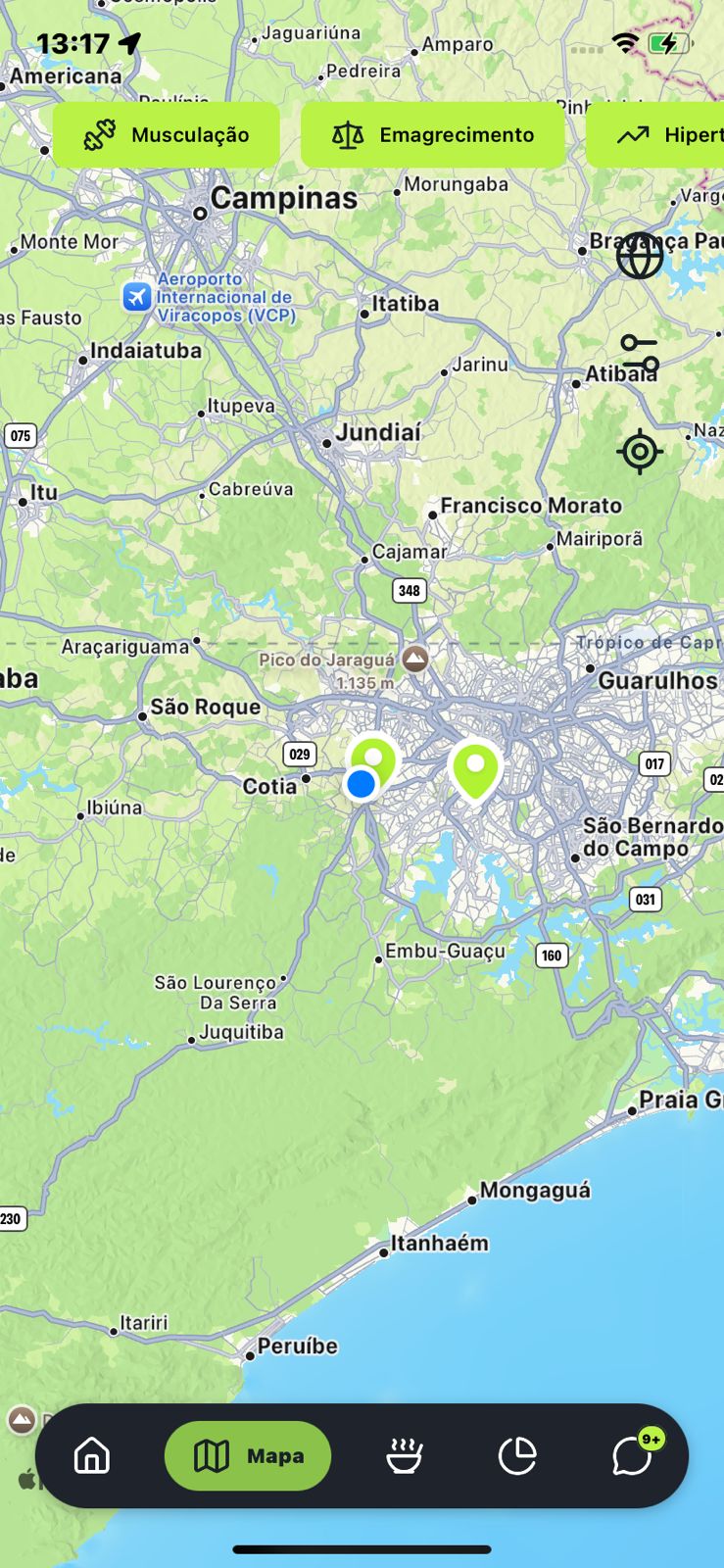 Mapa de personal trainers